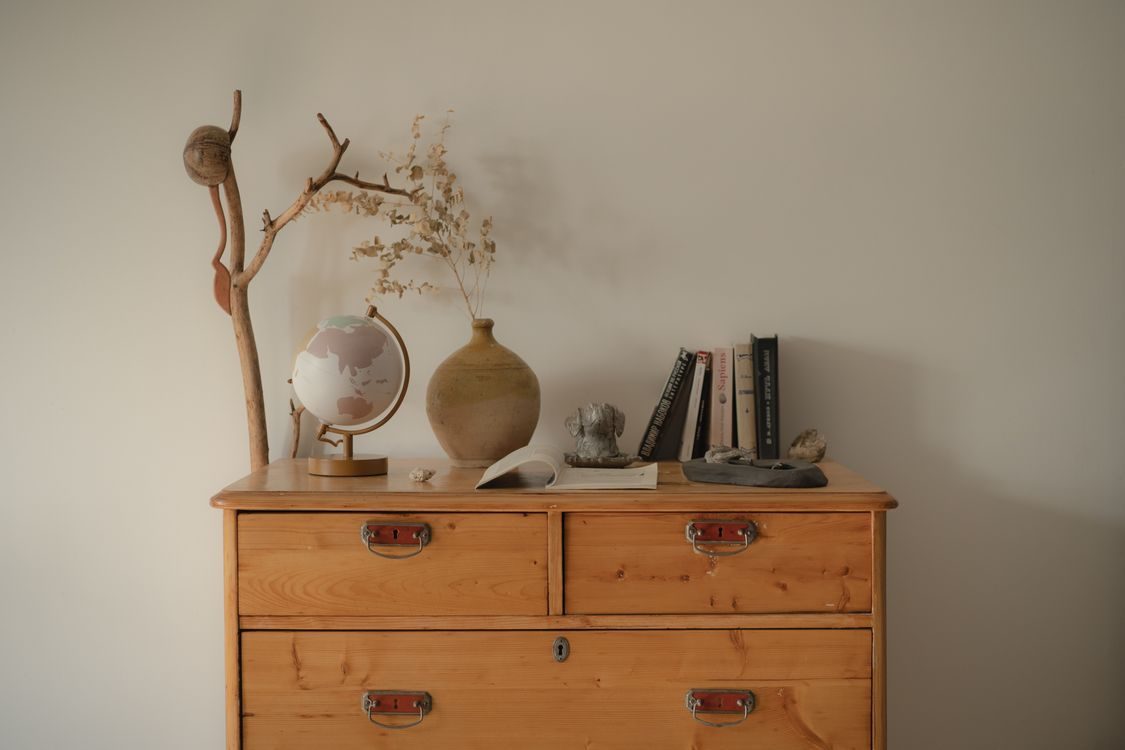 Decorated wooden cabinet — illustrative concept